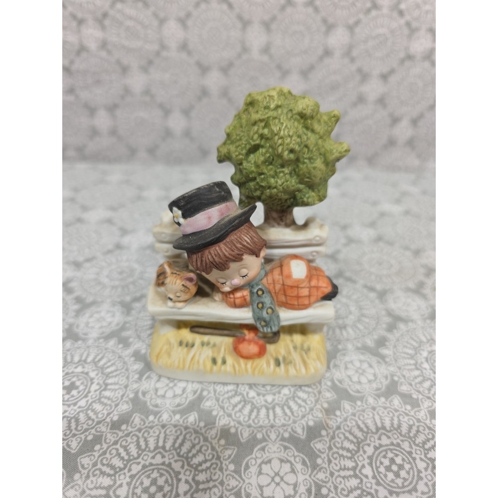 Norcross Mann Hand Crafted Fine Porcelain Collectible Boy with Dog Figurine